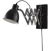 Lindby Wandleuchte Merle, Metall, Schwarz IP20, 1 x 40 W