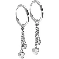 PIERCINGLINE Paar Creolen Titan Ohrclicker Creolen 2 KRISTALLHERZEN (Creolen, 1-tlg)