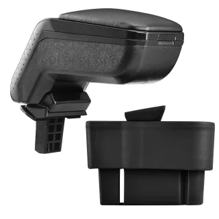 Design Mittelarmlehne Armlehne KOMPLETT in Leder Schwarz für Opel Corsa D 2006-