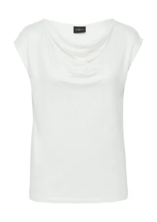 s.Oliver BLACK LABEL - Viskoseshirt aus Interlock-Jersey weiß - Gr. - 46