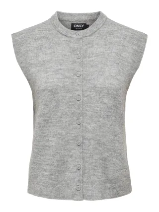ONLY - ONLSIMONI VEST KNT NOOS Medium Grey Melange - Gr. - XS