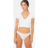 Evoni Crop-Top Damen Crop Top Kurzarmshirt Baumwolle Bauchfrei