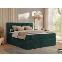 MKS MÖBEL Boxspringbett TILIANO KING (Packung, Set, Topper T25, Doppelbett, T30-Schaum), Polsterbett mit Multipocket-Matratzen, Cord Bett, Zwei Bettkästen