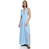 Worldclassca Abendkleid Worldclassca Abendkleid Partykleid Lang mit Schlitz Sommerkleid Maxikleid Cocktailkleid Wickelkleid Elegant Schulterfrei Ärmellos
