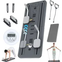 oyajia Ganzkörpertrainer Faltbare Pilates-Fitnessboard, Multifunktionale Trainingsplattform, (Mit Widerstandsbändern, Griffen & Fußstützen für Vielseitige Übungen, 11-tlg., Inklusive Yoga-Pad & Timer – ideal für Home-Workout & Core-Training), Rutschf