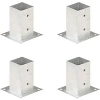 vidaXL Zaunpfosten Pfostenanker 4 Stk. Verzinktes Metall 81 mm, (4-St)