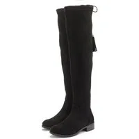 LASCANA Stiefel, Langschaftstiefel, Overkneestiefel mit elastischem Weitschaft und raffiniertem Flechtdetail
