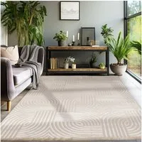 SIMPEX24 Designteppich Skandinavisches Boho Design, Läufer, Höhe: 12 mm, Teppich Wohnzimmer Boho Design Skandinavische Stil Natur Optik