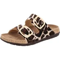 Rohde Rodigo Giraffe Pantolette Sommerschuh, Urlaubsschuh, Strandschuh mit Kuhfell-Print