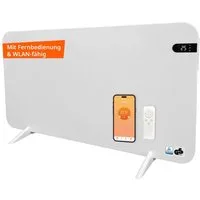 Könighaus Infrarotheizung Smart Dual-Infrarotheizung 450-800W als Standgerät und Wandmontage, Smart App fähig, inkl. Fernbedienung, WIFI und Handtuchhalter