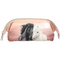 Depesche Federmäppchen Miss Melody Blossom Pony Schlampertasche mit Pferde-Motiv, Beige/Rosa, Reißverschluss-Fach außen, Pferde Muster, Federtasche