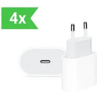PlugUp 20W USB-C Ladestecker Schnellladegerät Power Adapter Smartphone-Ladegerät (2220 mA, 4-tlg., Für iPhone X XR XS 11 12 13 14 15 16 17 Pro Max Air SE iPad AirPods, Fast Charging - Schnelles Laden mit 20W - Unterstützt Power Delivery)