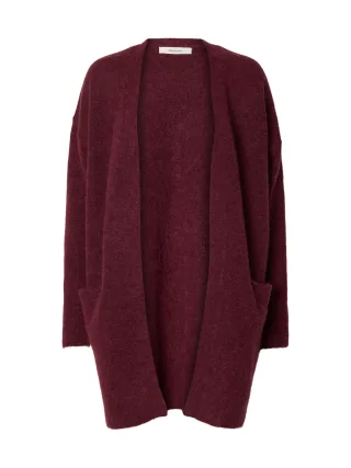 selected women - SLWLULU NEW LS KNIT LONG CARDIGAN B NOOS Tawny Port - Gr. - L