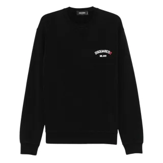 Dsquared2 Schwarzes Sweatshirt Mit Kleinem Milano-logo, Lässige Passform