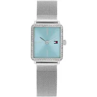 Tommy Hilfiger Quarzuhr TEA TANK 1782789, Armbanduhr, Damenuhr, Edelstahlarmband, analog, Glassteine
