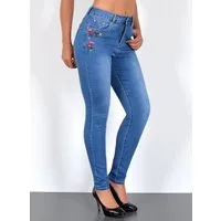 ESRA Skinny-fit-Jeans S400 Damen High Waist Skinny Jeans Stretch Hose hohe Leibhöhe bis Übergröße