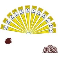 FADEDA Schmuck-Tattoo 12x 100% Natural Henna Paste Kastanienbraun (Rotbraun) 360gr