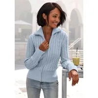 LASCANA Strickjacke mit Zopfstrickmuster, gemütlicher Cardigan mit Reißverschluss