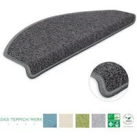 Metzker® Stufenmatte Stufenmatten DAS TEPPICHWERK Durango Halbrund in SparSets, halbrund, Höhe: 8 mm, 15 Stück im Set - Dunkelgrau