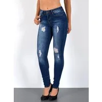 ESRA Skinny-fit-Jeans S600 Damen Skinny Fit Jeans Hose High Waist bis Übergröße