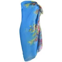 Oemmn Strandrock Damen Boho Strand-Sarong –Leichter Wickelrock mit floralem Muster Strandkleid bikini Tuch, pareo tuch damen strand