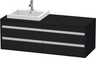 Duravit Ketho Konsolenwaschtischunterbau wandhängend Eiche Schwarz Matt 1400x550x496 mm - KT6757L161 KT6757L1616