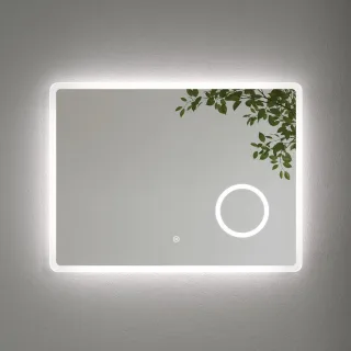 Emke Badspiegel, Transparent, Glas, Rechteckig, 80x60x3.5 cm, Badezimmer, Badezimmerspiegel, Badspiegel