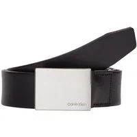 Calvin Klein Ledergürtel FORMAL PLAQUE BELT 3.5CM Schnalle aus gebürstetem Metall