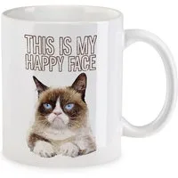Urban Backwoods Tasse This Is My Happy Face Kaffeetasse Grumpy Katze Gesicht Cat Smile, 1-tlg., Keramik, Rockabella Girl Kitten Kitty