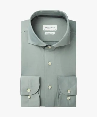 Profuomo - Grünes Japanese Knitted Hemd Grün - Gr. - 45