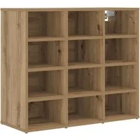 vidaXL Schuhregal Schuhschrank 77,5 x 30 x 67 cm Holzwerkstoff Artisan-Eiche, 1-tlg.