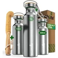 Blockhütte Isolierflasche Blockhütte Trinkflasche - 500ml, Vakuumisoliert, Vakuumisoliert, 24 Stunden kalt, 12 Stunden heiß