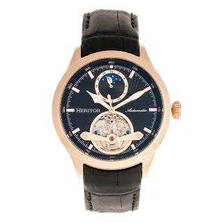 Heritor Automatik Gregory Semi-Skelettuhr mit Lederarmband
