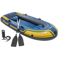 Sport-Knight® Schlauchboot Aufblasbares Schlauchboot Premium für 2 oder 3 Personen, mit Zubehör, (Schlauchboot-Set, -, Schlauchboot-Set mit 2 Paddeln und Luftpumpe)