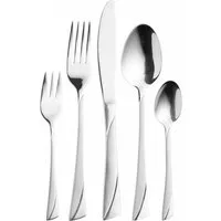 Mulex Besteck-Set Alabama (30-tlg), 6 Personen, Edelstahl 18/0, kühles Design, diagonal, leicht geschwungene Linien