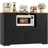 HOMECHO Sideboard, Küchenschrank mit verstellbare Ablagen und Mikrowellenregal