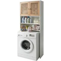relaxdays Waschmaschinenumbauschrank Waschmaschinenschrank mit 2 Türen weiß