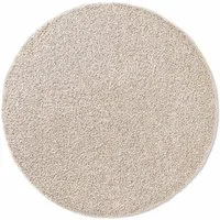 TaCa Home Langflor-Teppich Shaggy Teppich Langflor, rund, Höhe: 35 mm, Wohnzimmer Schlafzimmer Kinderzimmer, Creme - 80 cm rund
