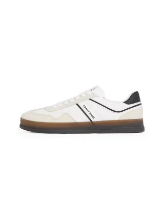 Tommy Jeans Sneaker "THE GREENWICH LEATHER", Freizeitschuh, Halbschuh, Schnürschuh mit Kontrastbesatz