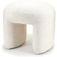 LEVEN Lifestyle Sitzhocker Hocker NAWASAHI Fußhocker Bouclé Stoff beige oder taupe