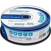Mediarange Blu-ray-Rohling 25 Rohlinge Blu-ray BD-R full printable 25GB 6x Spindel