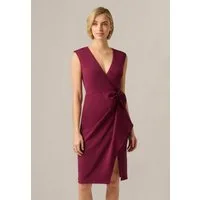 Adrianna Papell Abendkleid V Neck Crepe Short Dress Klassisches und skulpturales, ärmelloses Wickelkleid