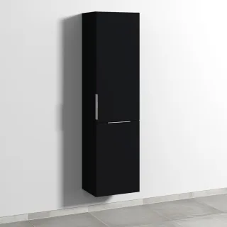 Sanipa 3way Stauraumschrank mit 1 Tür und 1 Wäschekorbklappe, Schwarz-Matt UF18508