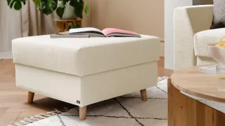 BRUNO Hocker 70x70 in Beige | Gemütliche Ablage und praktische Aufbewahrung
