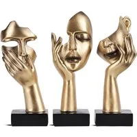 LIANNA Dekofigur Denker, kleine Statue, abstrakte Kunstskulptur (Set, 3 St., TV-Ständerdekoration, ideale Geschenkwahl (3 Stück),Nippes), moderne Wohndekoration, Regaldekoration, Schreibtischdekoration
