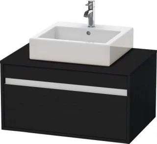 Duravit Ketho Konsolenwaschtischunterbau wandhängend Eiche Schwarz Matt 800x550x426 mm - KT669401616 KT669401616