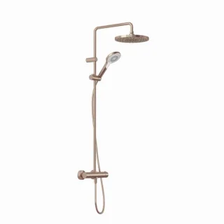 Kludi DIVE Dive X 3S Thermostat-Dual-Shower-System 69067N1-00 mit Handbrause, mit Kopfbrause Ø 25 cm, Brushed bronze PVD