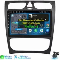 ESSGOO Für Mercedes Benz C-Klasse W203 W209 Android 15 Carplay Autoradio Autoradio (RDS, Digitalradio (DAB), FM, SWC)