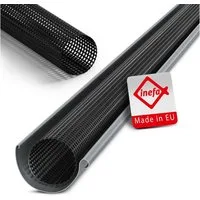 INEFA Dachrinne, Laubschutzgitter Dachrinnen Laubschutz Schwarz, PVC 125-180mm, 2m, 1-St., Laubfang Dachrinennschutz, Dachrinnenabdeckung, Made in Germany