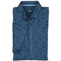 Engbers Kurzarmhemd Herren Strukturiertes Baumwollhemd mit Brusttasche, Marineblau